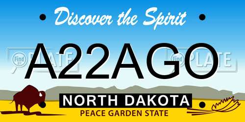 A22AGO North Dakota License Plate