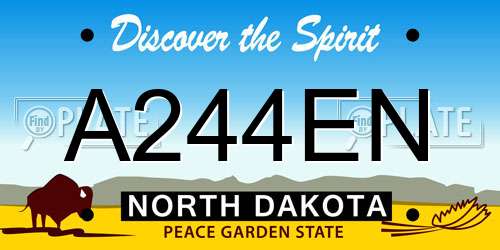 A244EN North Dakota License Plate