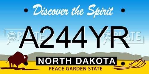 A244YR North Dakota License Plate