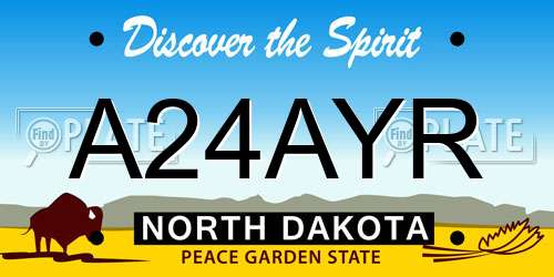 A24AYR North Dakota License Plate