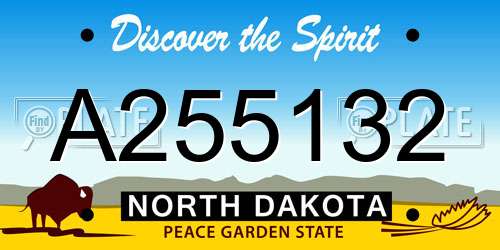 A255132 North Dakota License Plate