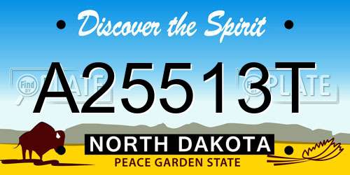 A25513T North Dakota License Plate