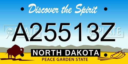 A25513Z North Dakota License Plate