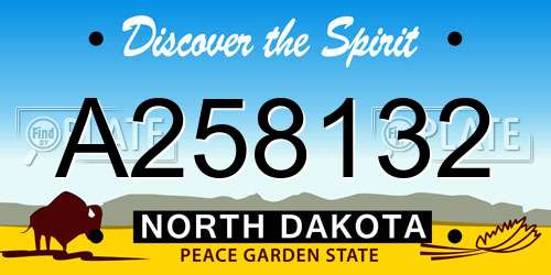 A258132 North Dakota License Plate
