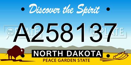 A258137 North Dakota License Plate