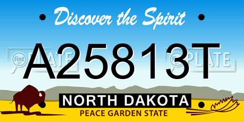 A25813T North Dakota License Plate