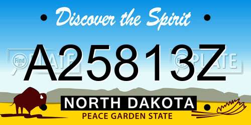 A25813Z North Dakota License Plate