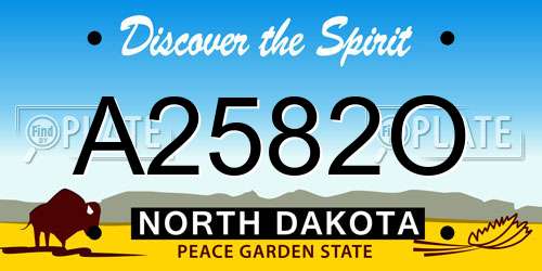 A2582O North Dakota License Plate
