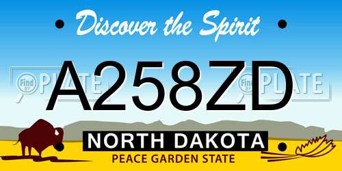 A258ZD North Dakota License Plate