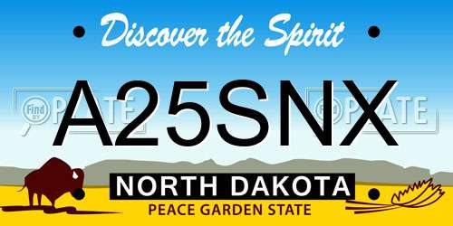 A25SNX North Dakota License Plate