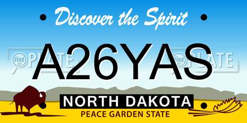A26YAS North Dakota License Plate
