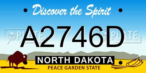 A2746D North Dakota License Plate