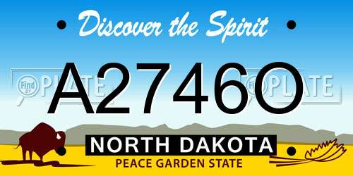 A2746O North Dakota License Plate