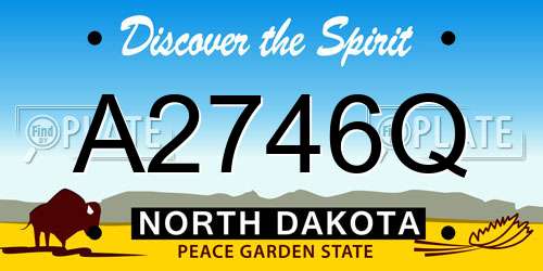 A2746Q North Dakota License Plate