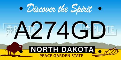 A274GD North Dakota License Plate