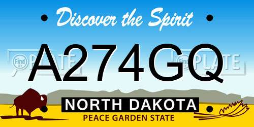 A274GQ North Dakota License Plate