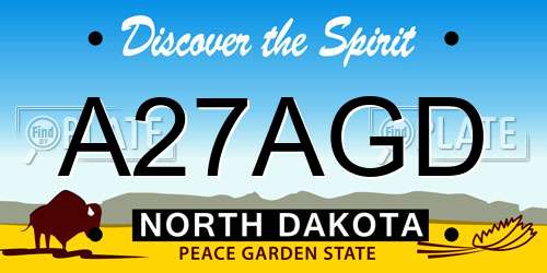 A27AGD North Dakota License Plate
