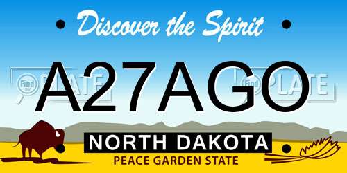 A27AGO North Dakota License Plate