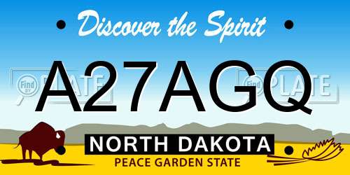 A27AGQ North Dakota License Plate