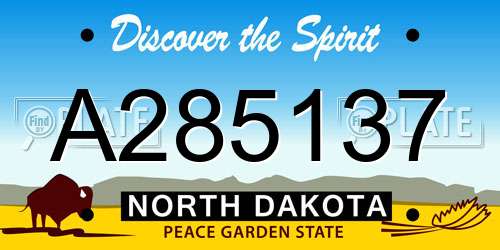 A285137 North Dakota License Plate