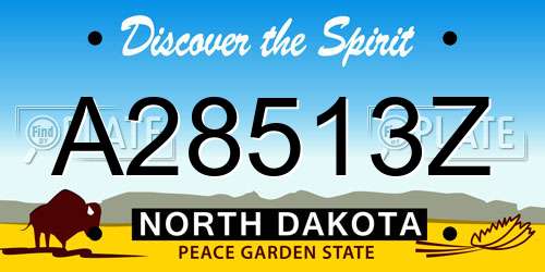 A28513Z North Dakota License Plate