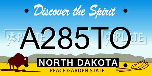 A285TO North Dakota License Plate