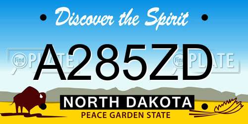 A285ZD North Dakota License Plate