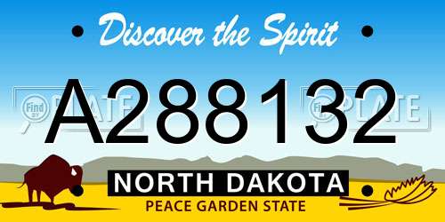 A288132 North Dakota License Plate
