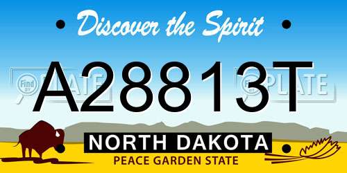 A28813T North Dakota License Plate