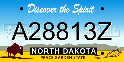 A28813Z North Dakota License Plate