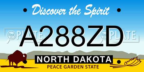 A288ZD North Dakota License Plate
