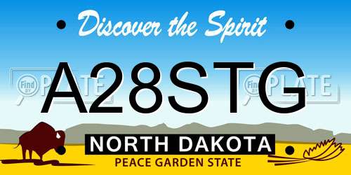 A28STG North Dakota License Plate