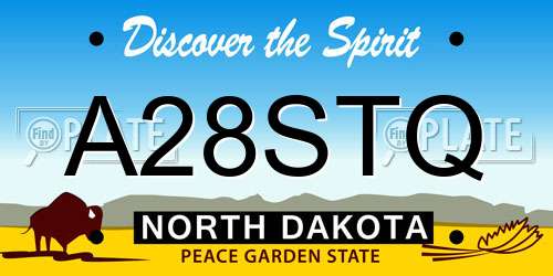 A28STQ North Dakota License Plate