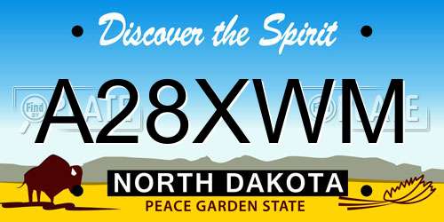 A28XWM North Dakota License Plate