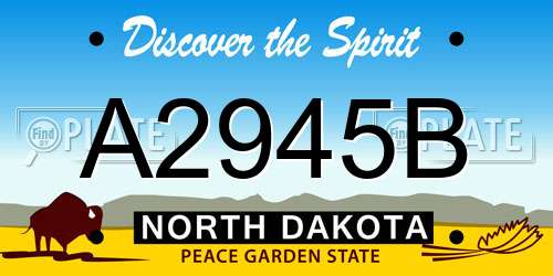 A2945B North Dakota License Plate