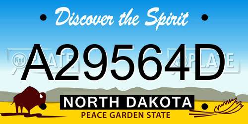 A29564D North Dakota License Plate