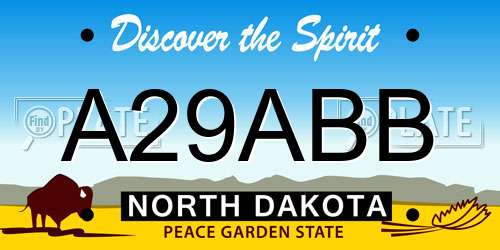 A29ABB North Dakota License Plate