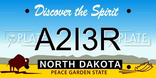 A2I3R North Dakota License Plate