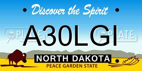 A30LGI North Dakota License Plate