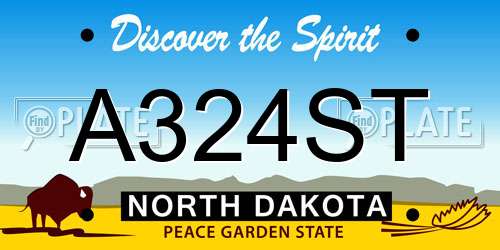 A324ST North Dakota License Plate