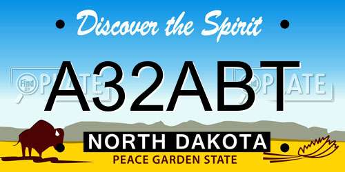 A32ABT North Dakota License Plate