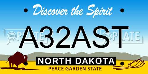 A32AST North Dakota License Plate