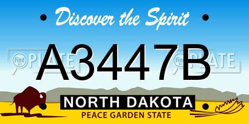 A3447B North Dakota License Plate