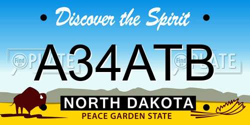 A34ATB North Dakota License Plate