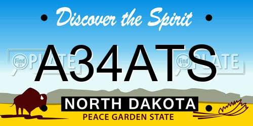 A34ATS North Dakota License Plate