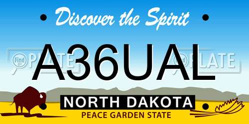 A36UAL North Dakota License Plate