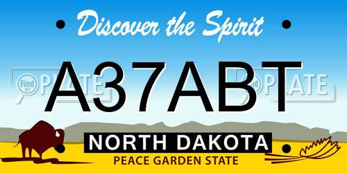 A37ABT North Dakota License Plate