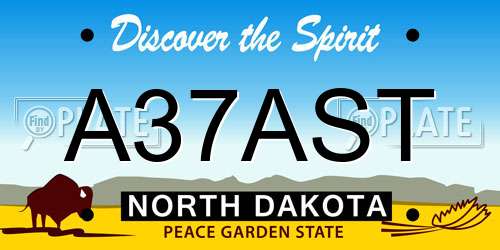 A37AST North Dakota License Plate
