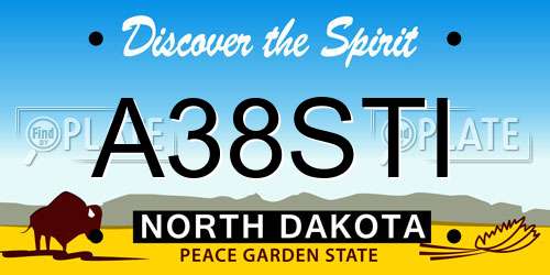 A38STI North Dakota License Plate