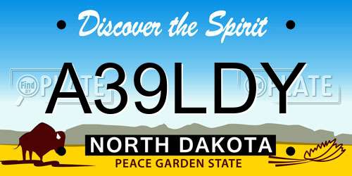 A39LDY North Dakota License Plate